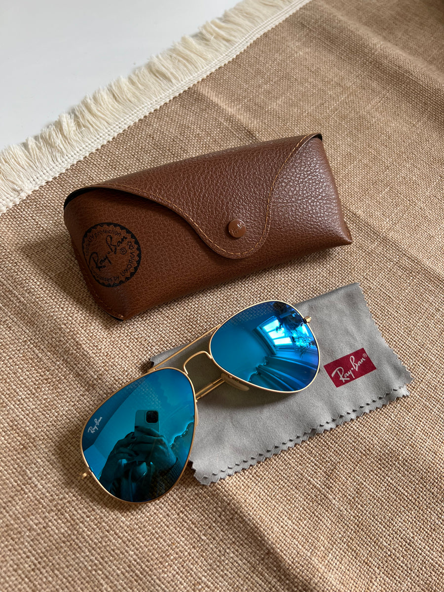 Ray Ban blue aviator sunglasses – FriendshopLondon