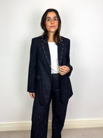 Load image into Gallery viewer, Pinko navy studded blazer - 8 UK
