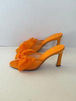Load image into Gallery viewer, Atana 'The Aris' Mesh and Patent Leather Bow Mules in Orange - 6 UK
