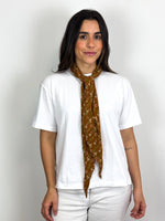 Load image into Gallery viewer, Christian Dior Vintage Floral Print 100% Silk Scarf in Ochre Brown &amp; Sage Green
