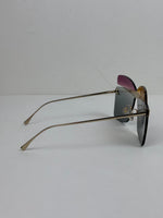 Load image into Gallery viewer, Fendi Fantastic Metal Shield Sunglasses with Multicolored Asymmetric Lens Overlays
