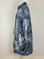 Load image into Gallery viewer, Moschino Jeans - Vintage Trompe L'oeil Denim Print Quilted Coat - collector’s item - Size 8 UK (oversized)
