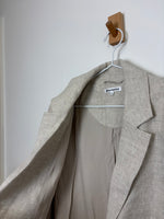 Load image into Gallery viewer, Reformation oatmeal Linen Blazer - L

