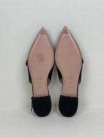 Load image into Gallery viewer, Prada Brushed Patent Leather Slingback Pointed-Toe Pumps Black - 5 UK
