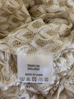 Load image into Gallery viewer, Melissa Odabash Aja Gold Metallic Crochet Lace Mini Dress Cream - S
