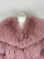 Load image into Gallery viewer, Popski London Pink Fur Chevron Jacket - M

