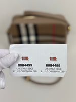 Load image into Gallery viewer, Burberry Check Camera Bag in Chestnut Beige Leather and Canvas
