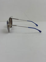 Load image into Gallery viewer, Fendi Eyeshine Round Metal Sunglasses with Blue Cat-Eye Frame Detail
