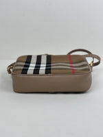 Load image into Gallery viewer, Burberry Check Camera Bag in Chestnut Beige Leather and Canvas

