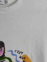 Load image into Gallery viewer, Christian Dior "C'est Non" Illustration Graphic T-Shirt Cotton Linen White - S
