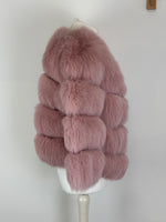 Load image into Gallery viewer, Popski London Pink Fur Chevron Jacket - M
