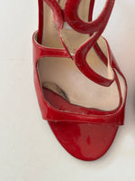 Load image into Gallery viewer, Jimmy Choo Lancer Patent Leather Strappy Sandals in Red - 5 UK

