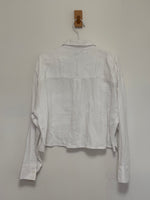 Load image into Gallery viewer, ME+EM Cotton Double Gauze Cropped Boxy Shirt in White - M
