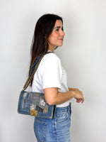 Load image into Gallery viewer, Chanel Medium Boy Bag Denim Patchwork Blue
