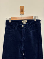 Load image into Gallery viewer, L’AGENCE Selma high-rise navy blue velvet flare trousers - 10 UK
