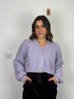 Load image into Gallery viewer, LoveShackFancy "Giana" Lavender Cropped Cardigan - M
