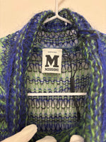 Load image into Gallery viewer, Missoni Mohair-Blend Striped Mock Neck Midi Dress in Navy and Forest Green - S
