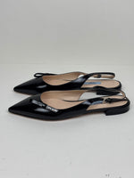 Load image into Gallery viewer, Prada Brushed Patent Leather Slingback Pointed-Toe Pumps Black - 5 UK
