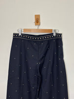 Load image into Gallery viewer, Pinko High-Waisted Wide-Leg Trousers in navy - 12 UK
