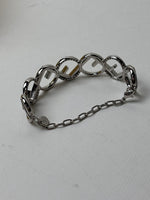 Load image into Gallery viewer, Fendi O’Lock Bracelet Crystal Silver - Tone Metal Bangle
