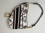 Load image into Gallery viewer, Dior Saddle Bag Multicolor Millefiori Embroidery Canvas Antique Gold Hardware

