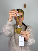 Load image into Gallery viewer, Yves Salomon Leather AirPods Case Olive Green with Lanyard
