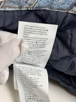 Load image into Gallery viewer, Moschino Jeans - Vintage Trompe L'oeil Denim Print Quilted Coat - collector’s item - Size 8 UK (oversized)
