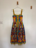 Load image into Gallery viewer, Dolce &amp; Gabbana Carretto Print Cotton Midi Dress Multicolour - 6 UK
