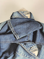 Load image into Gallery viewer, Moschino Jeans - Vintage Trompe L'oeil Denim Print Quilted Coat - collector’s item - Size 8 UK (oversized)

