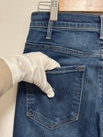 Load image into Gallery viewer, MOTHER The Hustler high-rise ankle fray blue jeans - 10 UK
