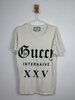 Load image into Gallery viewer, Gucci Internaive XXV Gothic Logo Cotton Jersey T-Shirt Off-White - S
