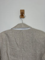 Load image into Gallery viewer, Reformation oatmeal Linen Blazer - L
