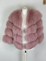 Load image into Gallery viewer, Popski London Pink Fur Chevron Jacket - M
