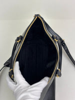 Load image into Gallery viewer, Prada Glacé Calf Leather Borsa A Mano Nero Black Satchel Bag
