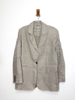 Load image into Gallery viewer, Reformation oatmeal Linen Blazer - L
