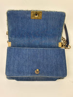 Load image into Gallery viewer, Chanel Medium Boy Bag Denim Patchwork Blue
