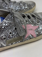Load image into Gallery viewer, Golden Goose Super-Star Glitter Leather Sneakers Silver Pink Star - 5 UK

