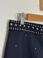 Load image into Gallery viewer, Pinko High-Waisted Wide-Leg Trousers in navy - 12 UK
