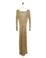 Load image into Gallery viewer, Melissa Odabash "Kirsty" Lurex Knit Maxi Dress - Gold/Champagne Rayon Blend - S
