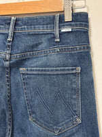 Load image into Gallery viewer, MOTHER The Hustler high-rise ankle fray blue jeans - 10 UK
