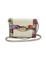 Load image into Gallery viewer, Valentino Garavani Rockstud 1973 Embroidered Vitello Leather Flap Bag Ivory
