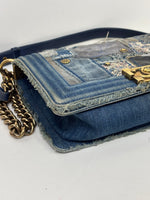 Load image into Gallery viewer, Chanel Medium Boy Bag Denim Patchwork Blue
