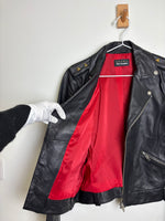 Load image into Gallery viewer, The Kooples Lambskin Leather Biker Jacket in Black - M
