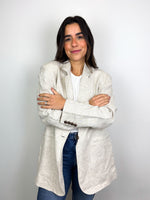 Load image into Gallery viewer, Reformation oatmeal Linen Blazer - L
