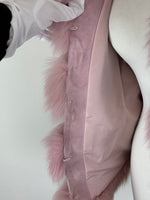 Load image into Gallery viewer, Popski London Pink Fur Chevron Jacket - M
