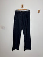 Load image into Gallery viewer, Pinko High-Waisted Wide-Leg Trousers in navy - 12 UK
