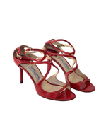 Load image into Gallery viewer, Jimmy Choo Lancer Patent Leather Strappy Sandals in Red - 5 UK
