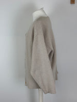 Load image into Gallery viewer, Pangaia Sand Recycled Cashmere Oversized Cardigan - L
