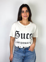 Load image into Gallery viewer, Gucci Internaive XXV Gothic Logo Cotton Jersey T-Shirt Off-White - S
