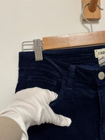 Load image into Gallery viewer, L’AGENCE Selma high-rise navy blue velvet flare trousers - 10 UK
